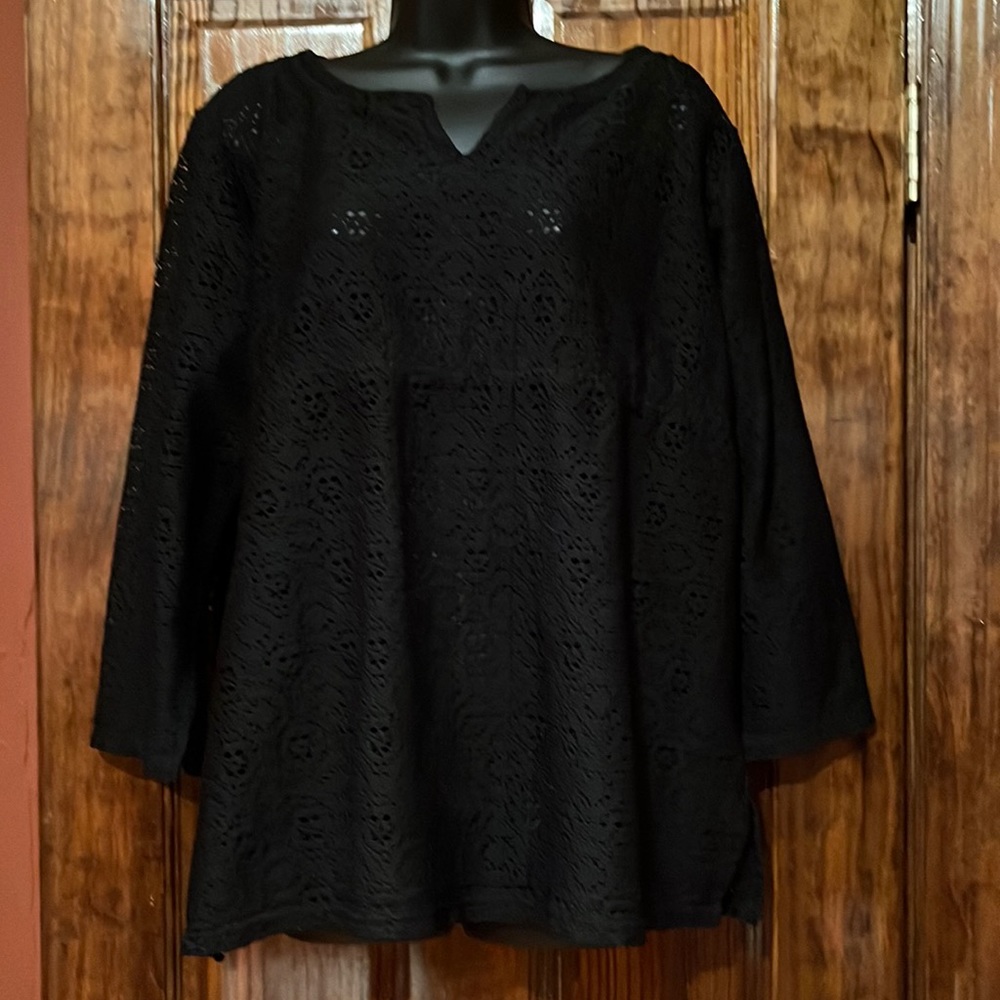 Black Mesh Swim Cover Up Tunic
